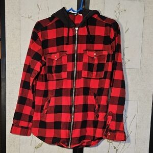 H&M Divided Red and Black Plaid Jacket